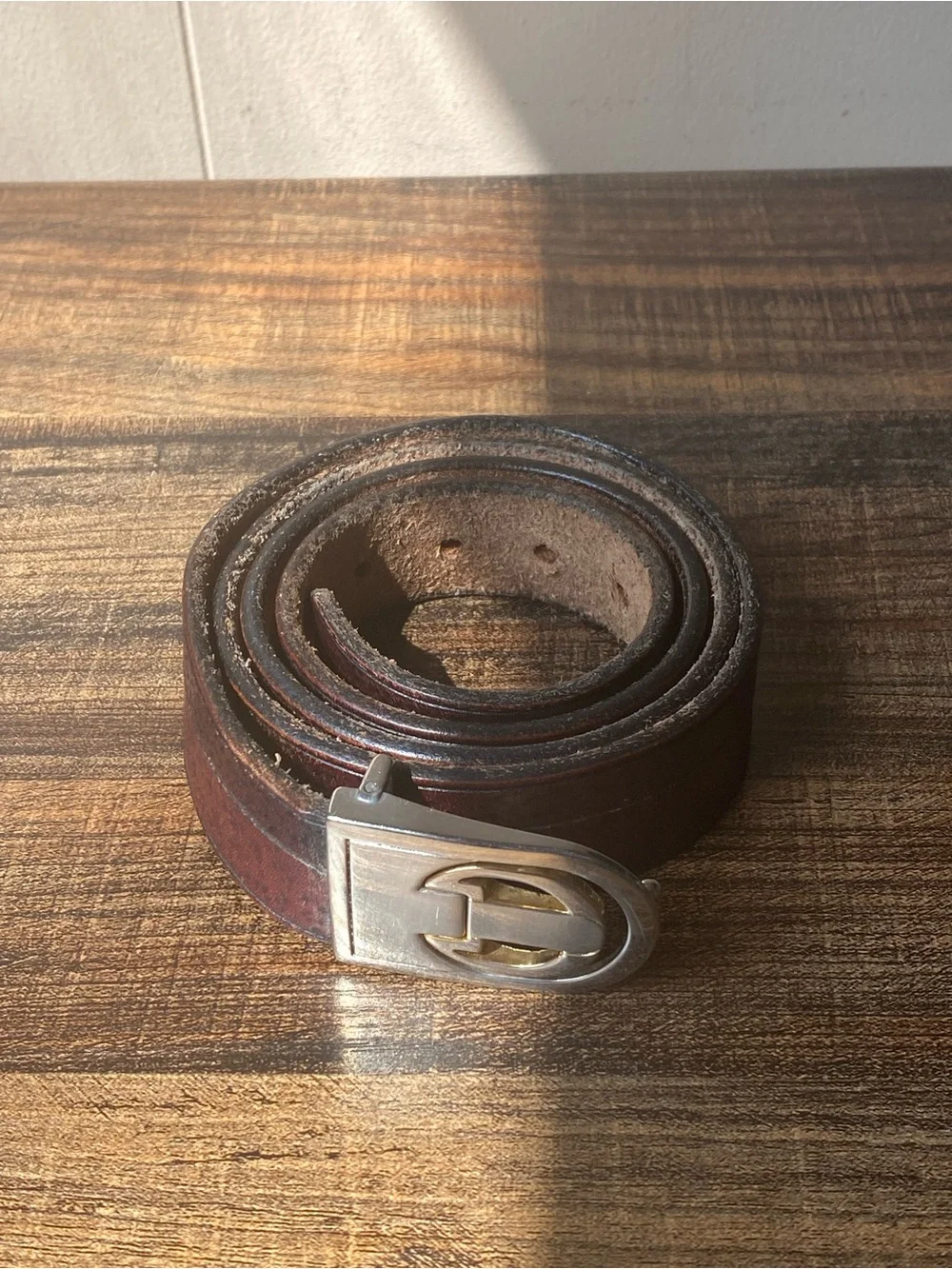 Vintage Handtooled Leather Belt, 34”